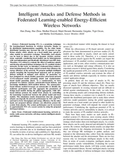Intelligent Attacks and Defense Methods in Federated Learning-enabled Energy-Efficient Wireless Networks