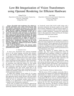 Low-Bit Integerization of Vision Transformers using Operand Reordering for Efficient Hardware