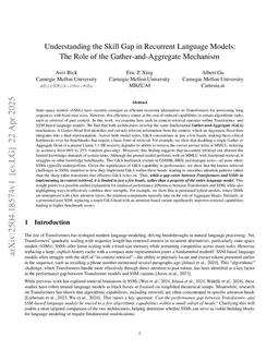 Understanding the Skill Gap in Recurrent Language Models: The Role of the Gather-and-Aggregate Mechanism