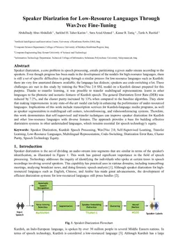 Speaker Diarization for Low-Resource Languages Through Wav2vec Fine-Tuning