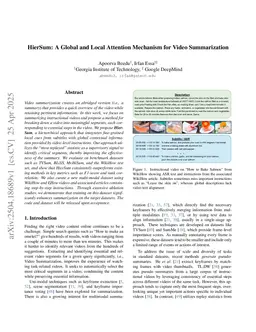 HierSum: A Global and Local Attention Mechanism for Video Summarization