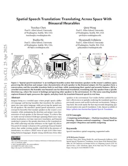 Spatial Speech Translation: Translating Across Space With Binaural Hearables
