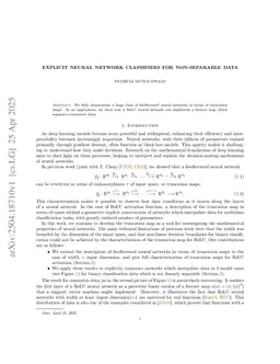 Explicit neural network classifiers for non-separable data