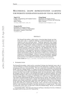 Multimodal graph representation learning for website generation based on visual sketch