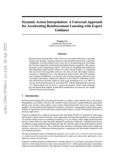 Dynamic Action Interpolation: A Universal Approach for Accelerating Reinforcement Learning with Expert Guidance