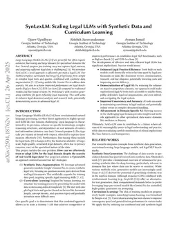 SynLexLM: Scaling Legal LLMs with Synthetic Data and Curriculum Learning