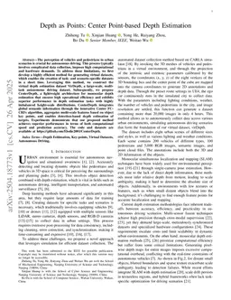 Depth as Points: Center Point-based Depth Estimation