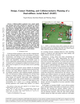 Design, Contact Modeling, and Collision-inclusive Planning of a Dual-stiffness Aerial RoboT (DART)