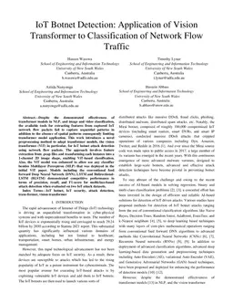 IoT Botnet Detection: Application of Vision Transformer to Classification of Network Flow Traffic