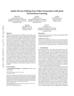 Audio-Driven Talking Face Video Generation with Joint Uncertainty Learning