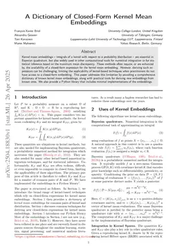 A Dictionary of Closed-Form Kernel Mean Embeddings