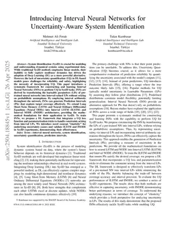 Introducing Interval Neural Networks for Uncertainty-Aware System Identification