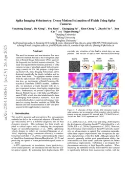 Spike Imaging Velocimetry: Dense Motion Estimation of Fluids Using Spike Cameras
