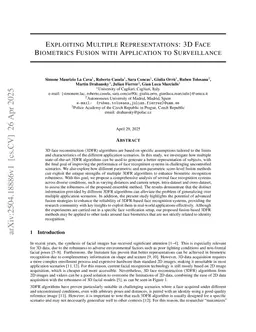 Exploiting Multiple Representations: 3D Face Biometrics Fusion with Application to Surveillance