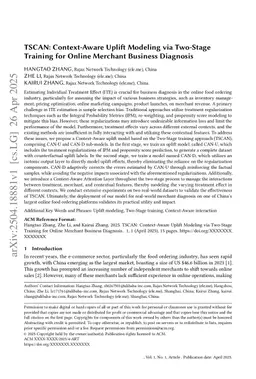TSCAN: Context-Aware Uplift Modeling via Two-Stage Training for Online Merchant Business Diagnosis