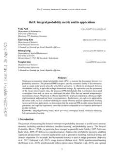 ReLU integral probability metric and its applications