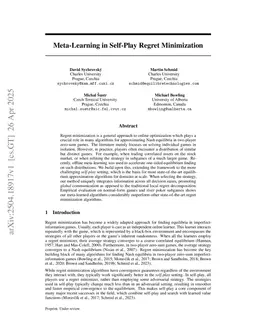 Meta-Learning in Self-Play Regret Minimization
