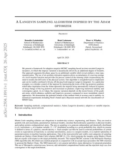 A Langevin sampling algorithm inspired by the Adam optimizer