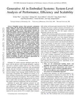 Generative AI in Embodied Systems: System-Level Analysis of Performance, Efficiency and Scalability