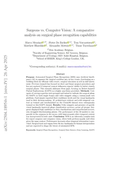 Surgeons vs. Computer Vision: A comparative analysis on surgical phase recognition capabilities