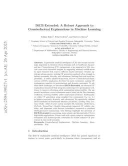 DiCE-Extended: A Robust Approach to Counterfactual Explanations in Machine Learning