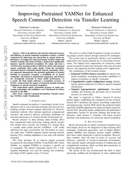 Improving Pretrained YAMNet for Enhanced Speech Command Detection via Transfer Learning