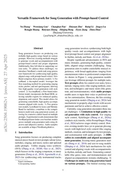 Versatile Framework for Song Generation with Prompt-based Control