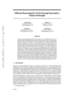 Efficient Reasoning for LLMs through Speculative Chain-of-Thought