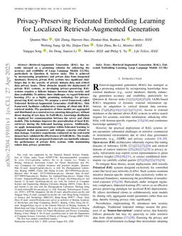 Privacy-Preserving Federated Embedding Learning for Localized Retrieval-Augmented Generation
