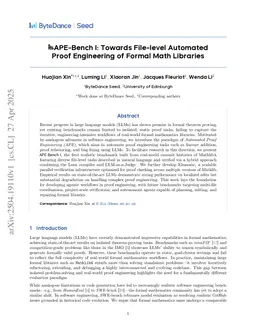 APE-Bench I: Towards File-level Automated Proof Engineering of Formal Math Libraries