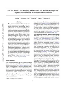 Fast and Robust: Task Sampling with Posterior and Diversity Synergies for Adaptive Decision-Makers in Randomized Environments
