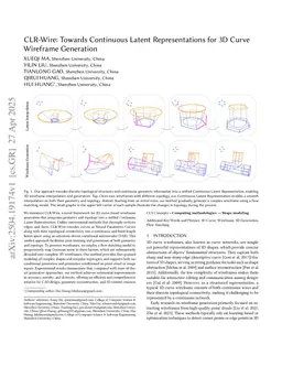CLR-Wire: Towards Continuous Latent Representations for 3D Curve Wireframe Generation
