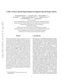 CARL: Camera-Agnostic Representation Learning for Spectral Image Analysis