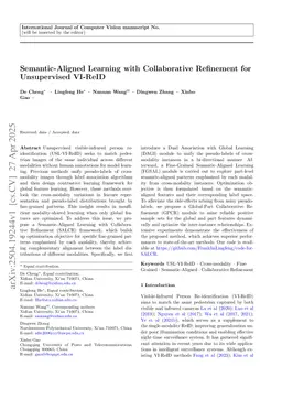 Semantic-Aligned Learning with Collaborative Refinement for Unsupervised VI-ReID