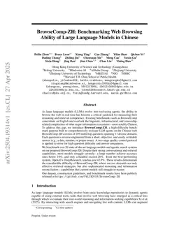 BrowseComp-ZH: Benchmarking Web Browsing Ability of Large Language Models in Chinese