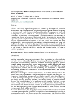 Enhancing seeding efficiency using a computer vision system to monitor furrow quality in real-time