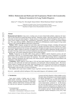 MERA: Multimodal and Multiscale Self-Explanatory Model with Considerably Reduced Annotation for Lung Nodule Diagnosis