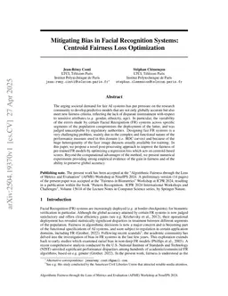 Mitigating Bias in Facial Recognition Systems: Centroid Fairness Loss Optimization