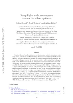 Sharp higher order convergence rates for the Adam optimizer