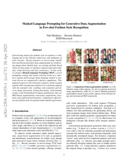 Masked Language Prompting for Generative Data Augmentation in Few-shot Fashion Style Recognition