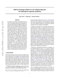 DISCO: learning to DISCover an evolution Operator for multi-physics-agnostic prediction