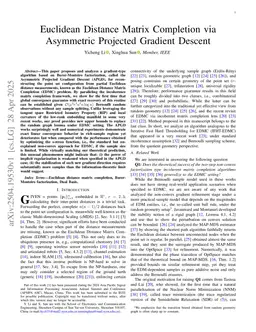 Euclidean Distance Matrix Completion via Asymmetric Projected Gradient Descent