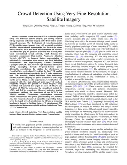 Crowd Detection Using Very-Fine-Resolution Satellite Imagery