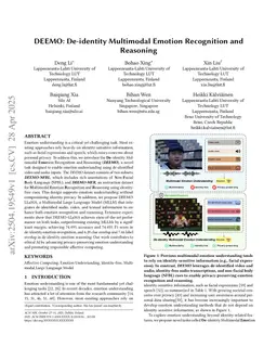 DEEMO: De-identity Multimodal Emotion Recognition and Reasoning
