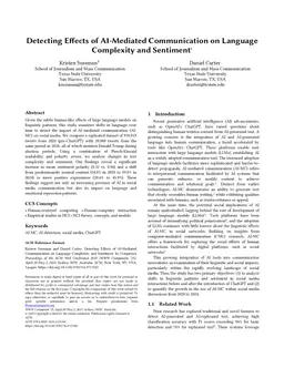 Detecting Effects of AI-Mediated Communication on Language Complexity and Sentiment