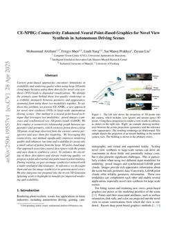 CE-NPBG: Connectivity Enhanced Neural Point-Based Graphics for Novel View Synthesis in Autonomous Driving Scenes