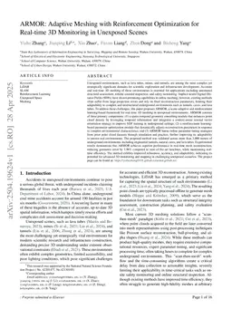 ARMOR: Adaptive Meshing with Reinforcement Optimization for Real-time 3D Monitoring in Unexposed Scenes
