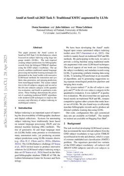 Annif at SemEval-2025 Task 5: Traditional XMTC augmented by LLMs