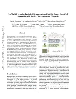 EcoWikiRS: Learning Ecological Representation of Satellite Images from Weak Supervision with Species Observations and Wikipedia