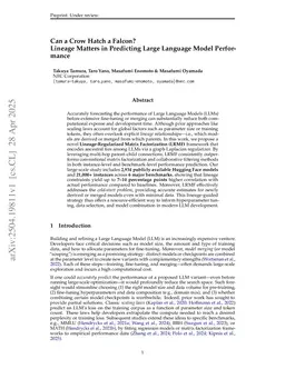 Can a Crow Hatch a Falcon? Lineage Matters in Predicting Large Language Model Performance